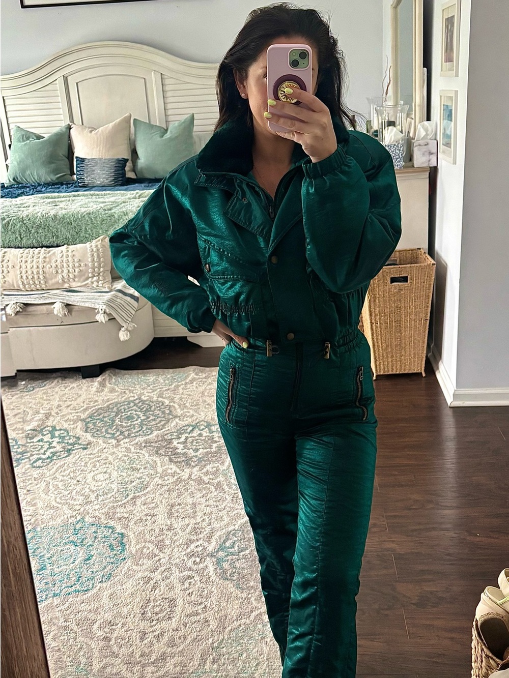 VINTAGE NILS Emerald Green Ski Snow Jacket